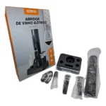 Saca Rolhas Abridor De Garrafas Vinho Automático Elétrico Cor Preto