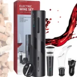 Abridor De Vinho Saca Rolhas Elétrico Automático Recarregável Usb Revolux Preto