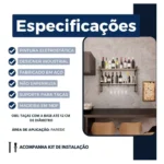 Adega Bar Industrial P/ Bebidas Prateleira Dupla Preta 60cm