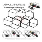 Adega De Mesa Empilhável Porta Garrafas Colmeia Aço