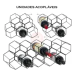 Adega De Mesa Empilhável Porta Garrafas Colmeia Aço