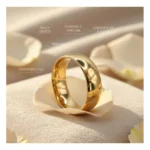 Aliança Avulsa Ouro 18k Banhada Anatômica Tungstênio 6mm