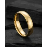 Aliança Casamento Avulsa 6mm Anel Banhado Ouro 24k Anatômica