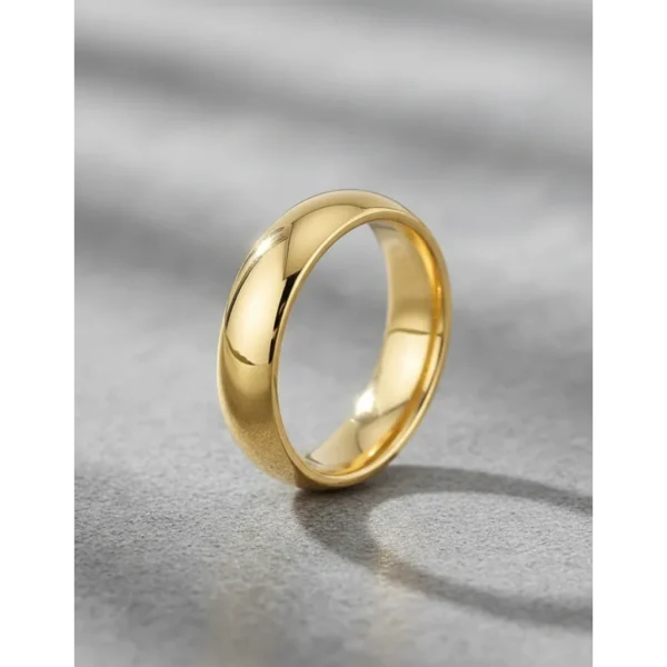Aliança Casamento Avulsa 6mm Anel Banhado Ouro 24k Anatômica