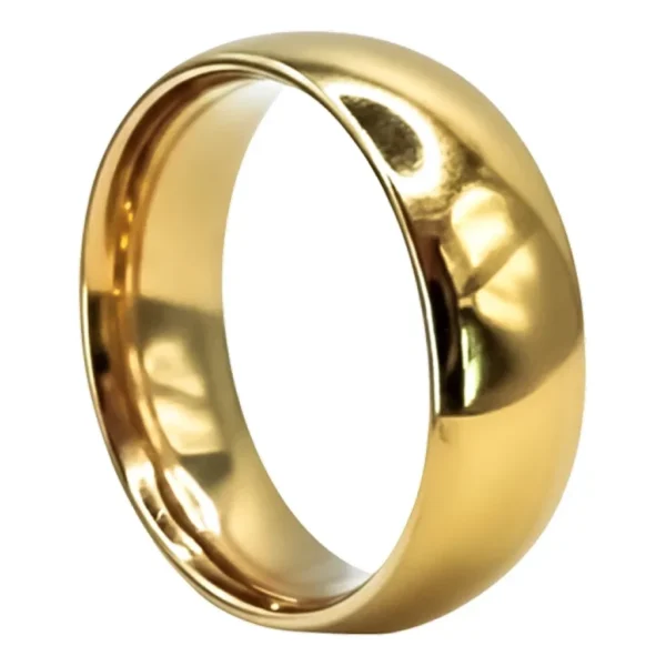 Aliança Casamento Tungstênio Ouro 18k Banho Anatomica 6mm
