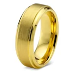 Aliança Casamento Escovada Chanfrada 6mm Moeda Antiga Luxo