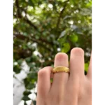 Aliança Casamento Escovada Chanfrada 6mm Moeda Antiga Luxo
