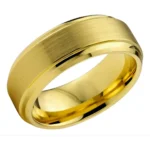 Aliança Casamento Escovada Chanfrada 6mm Moeda Antiga Luxo