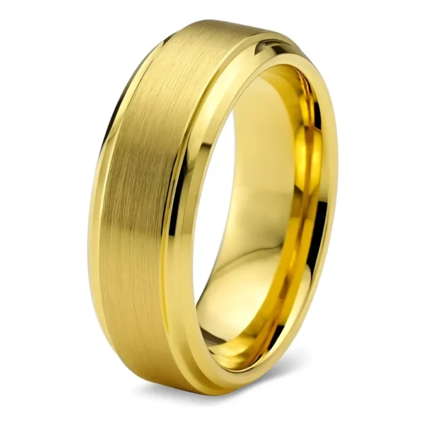 Aliança Casamento Escovada Chanfrada 6mm Moeda Antiga Luxo