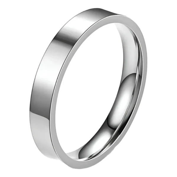 Aliança De Casamento Namoro Lisa Aço Inox Prata Fina 4mm