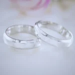 Aliança Compromisso Casamento Namo Chanfrada Inox Prata 4mm