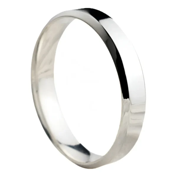 Aliança Compromisso Casamento Namo Chanfrada Inox Prata 4mm