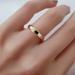 Aliança De Moeda Antiga Chanfrada 4mm Avulsa Aço Inoxidável