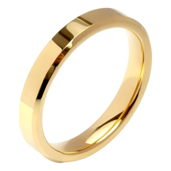 Aliança De Moeda Antiga Chanfrada 4mm Avulsa Aço Inoxidável