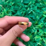 Aliança Dourado Aço Inox Moeda 6mm Casamento - Não Escurece