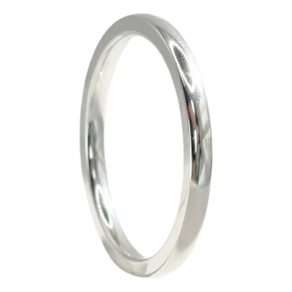Aliança Prata 925 Anatômica 2mm Fina Namoro Compromisso
