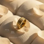 Aliança Tungstênio Ouro 18k Com Frisos Dourado Fosca 6mm