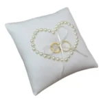 Almofada Porta Aliança Branca Com Perola Noiva Delicada