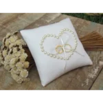 Almofada Porta Aliança Branca Com Perola Noiva Delicada