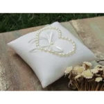 Almofada Porta Aliança Branca Com Perola Noiva Delicada