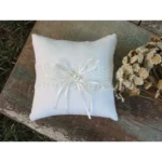 Almofada Porta Aliança De Casamento Para Noivas Renda Branca