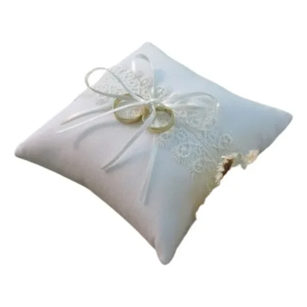 Almofada Porta Aliança De Casamento Para Noivas Renda Branca