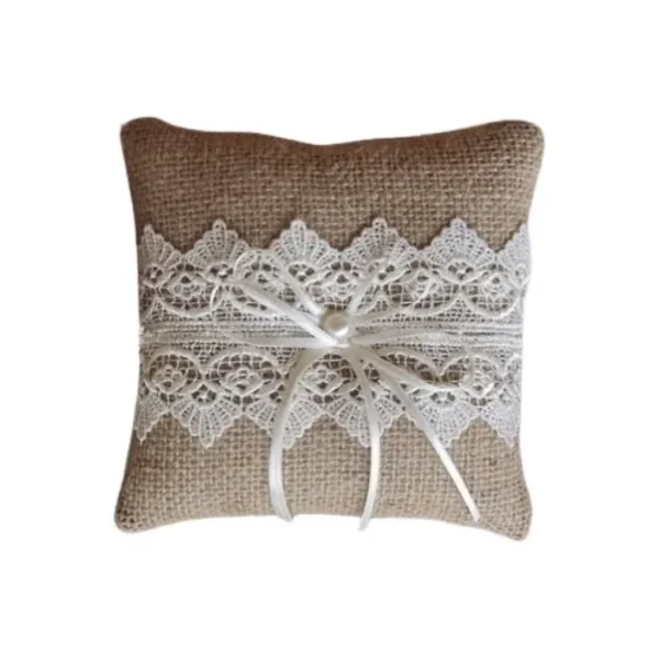 Porta Aliança Almofada Rústico Noivas Casamentos Daminhas