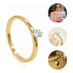 Anel Solitário Tungstênio Zirconia Brilhante Ouro 18k Banho