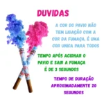 2 Bastão Fumaça Colorida Chá Revelação Azul Rosa Verde Lilás