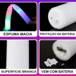 15 Bastão Led Neon Espuma Formatura Balada Festa