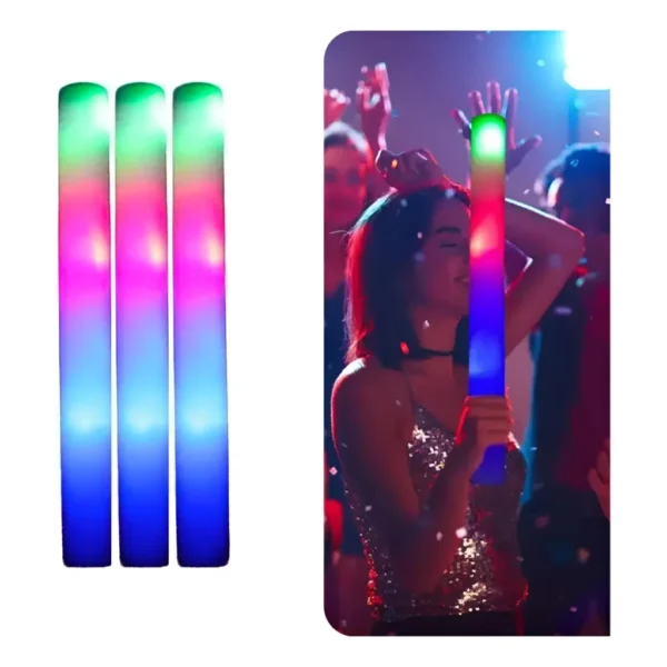 10 Bastão Led Neon Espuma Balada Festa Formatura Casamentos