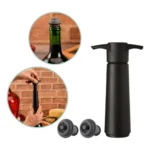 Bomba Á Vácuo Para Vinho Com 2 Rolhas Vacu Vin Original Preto