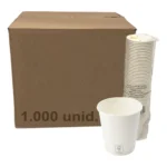 Caixa Com 1000 Copos De Papel Descartável Branco 200ml