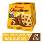 Caixa 24 Mini Chocotone Bauducco 80g Panetone Chocottone