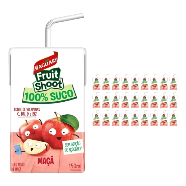Caixa Com 27 Sucos Maçã Maguary Fruit Shoot 150ml Cada