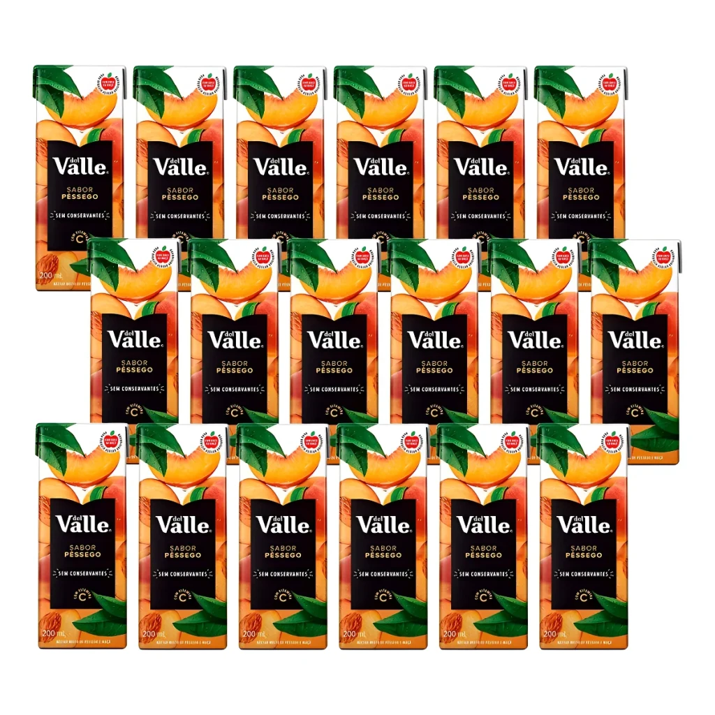 Caixa Del Valle Nectar Suco Pessego C 18 Unidades De 200 Ml Caixa Del Valle Nectar Suco Pessego C 18 Unidades De 200 Ml