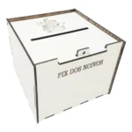 Caixa Pix Lua De Mel Sapatinho Gravata Casamento Mdf Branco