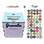 Caixa Pix Mdf Hora Da Gravata + 50 Adesivos Festas Casamento