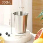 Caneca De Cerveja De Aço Inoxidável De Camada Única De 350ml