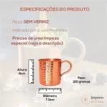 Caneca De Cobre Puro Moscow Mule 350ml Sem Verniz
