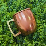 Caneca Moscow Mule Barril Lisa 300 Ml Artesanato Líder Alça De Bronze