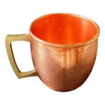 Caneca Moscow Mule Barril Lisa 300 Ml Artesanato Líder Alça De Bronze