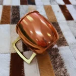 Caneca Moscow Mule Barril Lisa 300 Ml Artesanato Líder Alça De Bronze