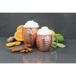Caneca Moscow Mule Em Cobre Puro Martelada 500ml Alca Bronze