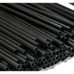 Canudo Preto De Plástico Biodegradável Para Drinks 250 Unid