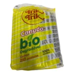 Canudo Preto De Plástico Biodegradável Para Drinks 250 Unid