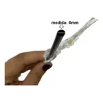 Canudo Preto De Plástico Biodegradável Para Drinks 250 Unid