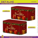 Capa De Mesa Para Festa Natal Decorativa Em Tecido Veste Fácil C/elástico