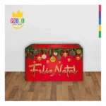 Capa De Mesa Natal Em Tecido Sublimado Veste Fácil