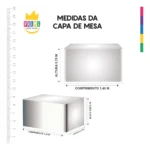 Capa De Mesa Natal Em Tecido Sublimado Veste Fácil